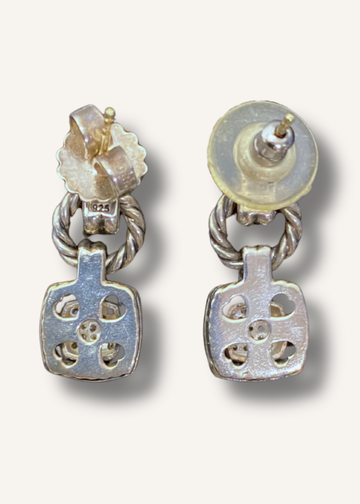 David Yurman Dangle Albion Pave Diamond Earrings