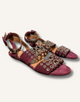 Alaia Suede Grommet Strap Sandals