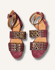 Alaia Suede Grommet Strap Sandals