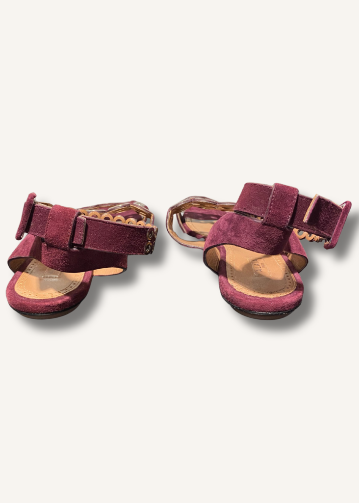 Alaia Suede Grommet Strap Sandals