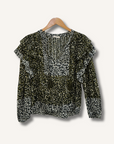 Ulla Johnson Carissa Leopard Print Ruffled Blouse
