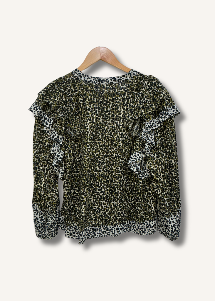 Ulla Johnson Carissa Leopard Print Ruffled Blouse