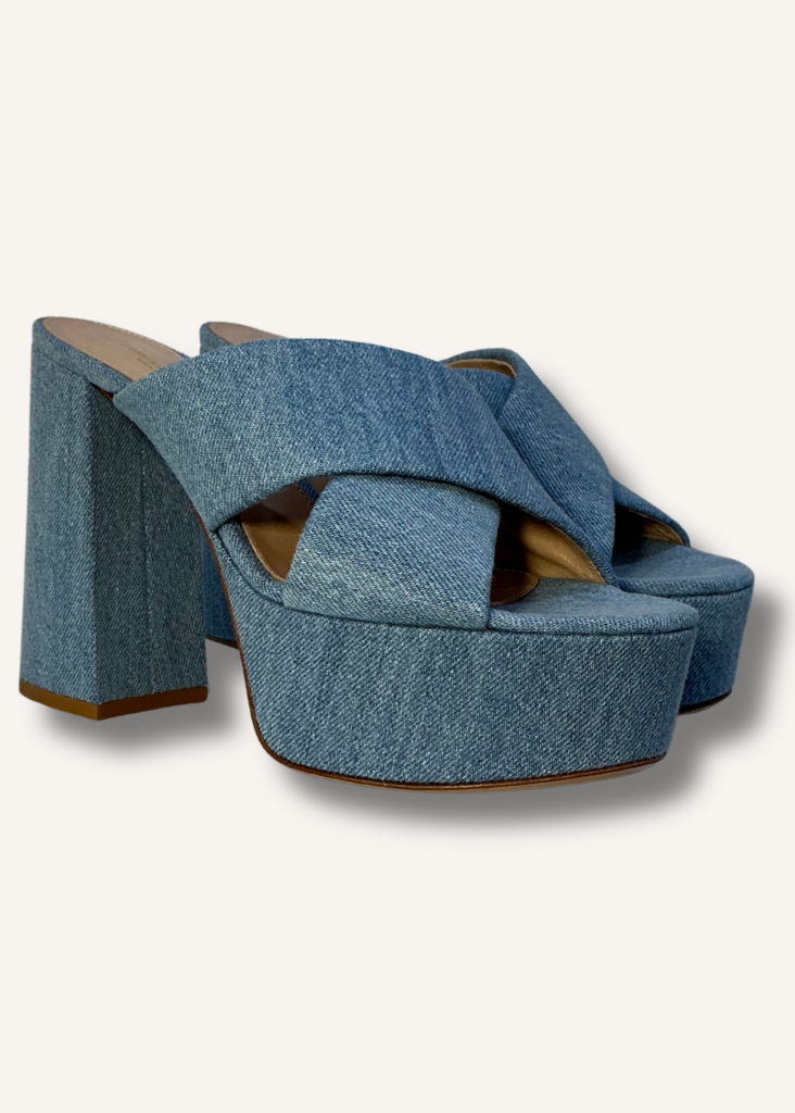 Gianvito Rossi Sheridan Denim Platform Sandals