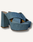 Gianvito Rossi Sheridan Denim Platform Sandals