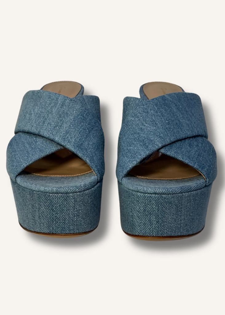Gianvito Rossi Sheridan Denim Platform Sandals