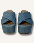 Gianvito Rossi Sheridan Denim Platform Sandals