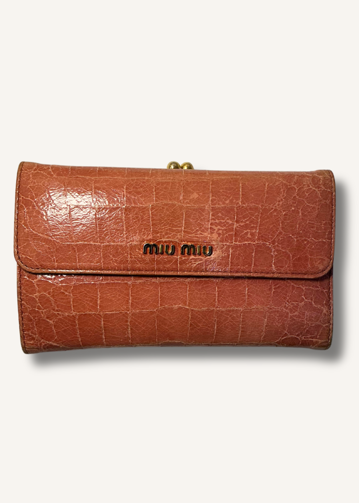 Miu Miu Embossed Crocodile Wallet