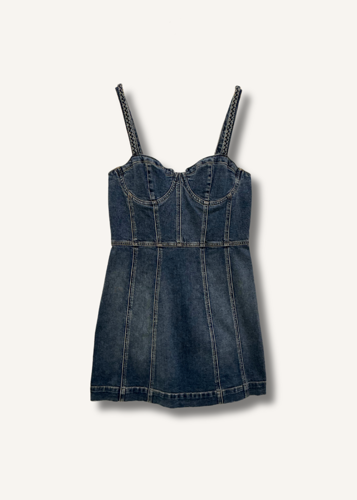 Alice + Olivia Raylene Denim Bustier Mini Dress