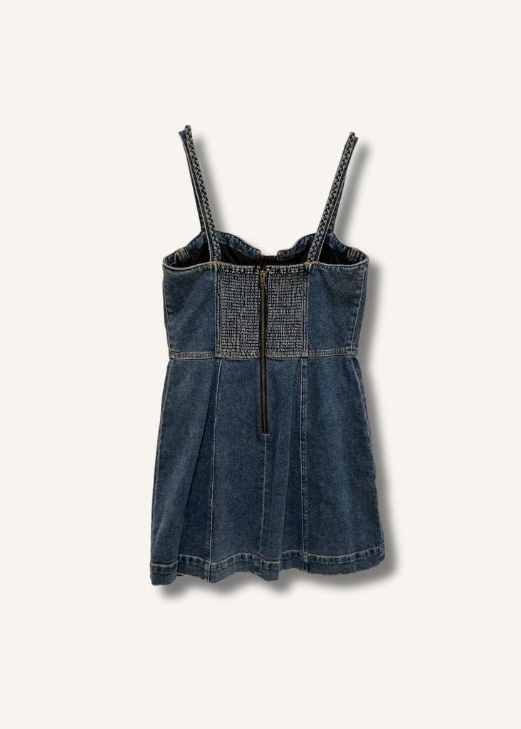 Alice + Olivia Raylene Denim Bustier Mini Dress