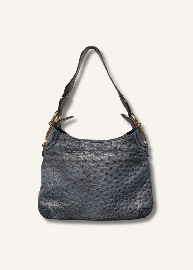 Gucci Ostrich Creole Hobo Bag
