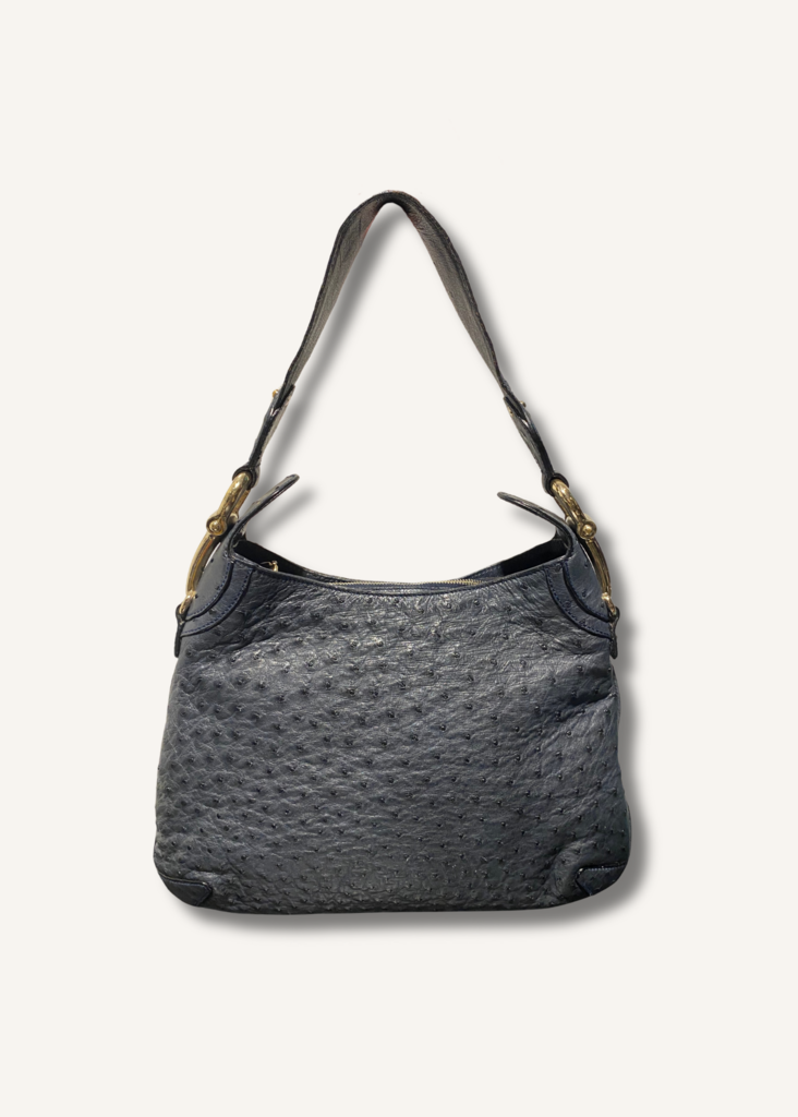 Gucci Ostrich Creole Hobo Bag