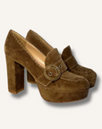 Gianvito Rossi Leon Corduroy Loafer Heels