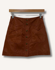 Free People Faux Suede Boho Mini Skirt