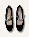Miu Miu Crystal Mary Jane Flats
