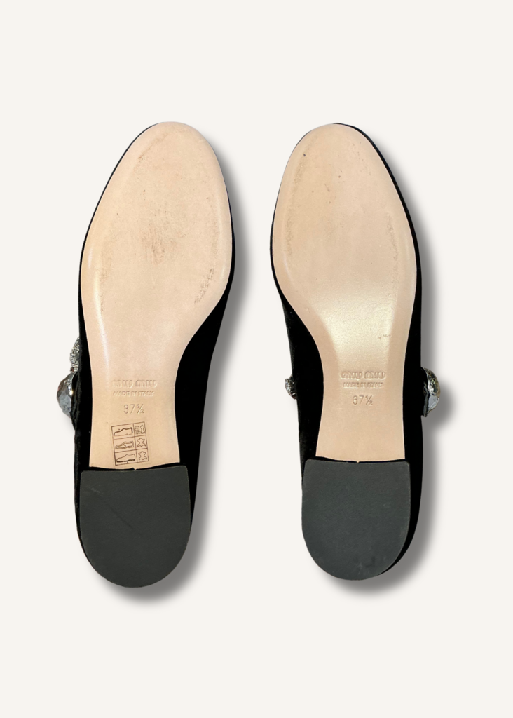 Miu Miu Crystal Mary Jane Flats