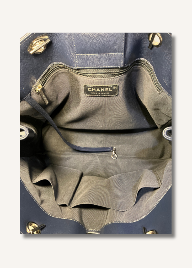 Chanel V-Stitch Chain Shopping Tote