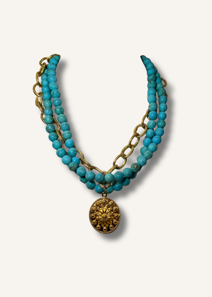 Susan Shaw Dolly Triple Strand Necklace