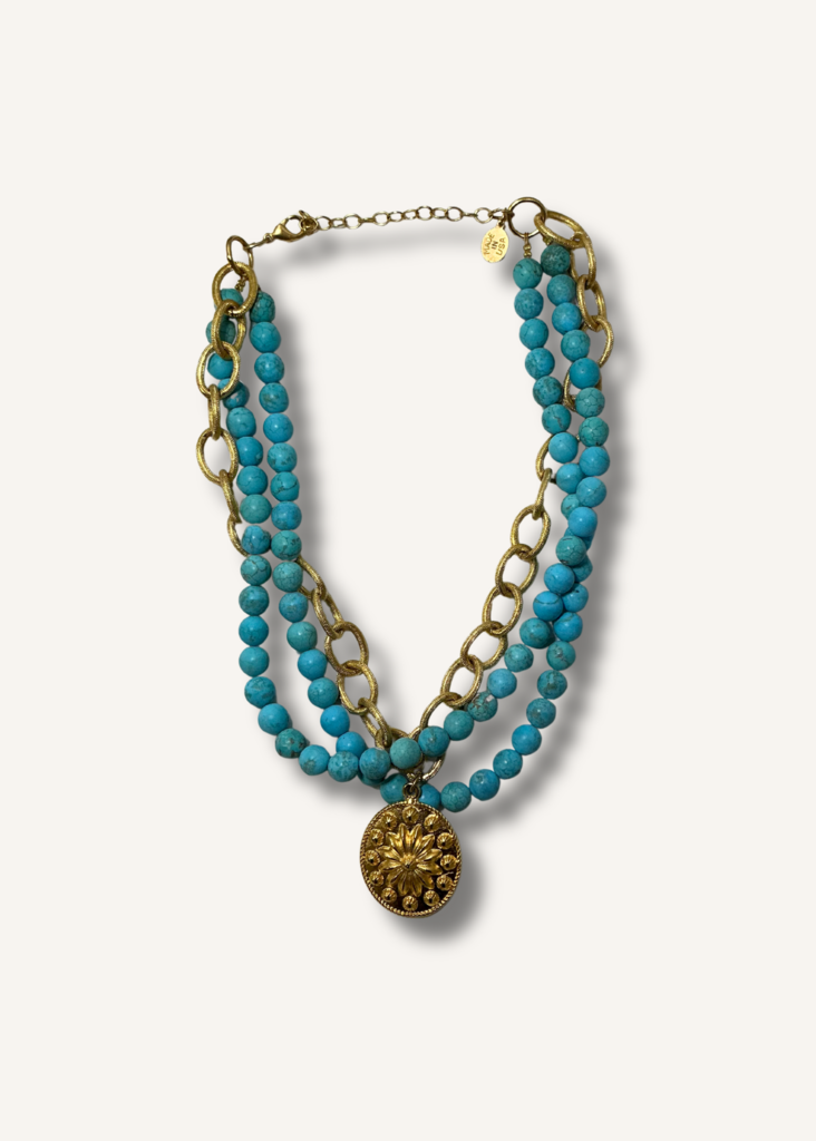 Susan Shaw Dolly Triple Strand Necklace