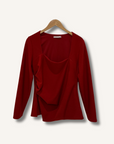 Abercrombie Long-Sleeve Stretch Crepe Portrait Top