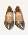 Manolo Blahnik BB Metallic Leather Pumps