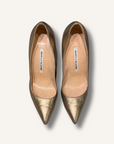 Manolo Blahnik BB Metallic Leather Pumps