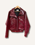 Magda Butrym Vintage Patent Leather Bomber Jacket