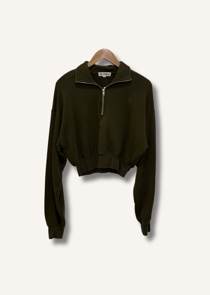 Eterne Cropped Half Zip Sweatshirt