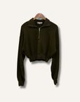 Eterne Cropped Half Zip Sweatshirt