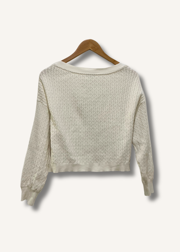 Alice + Olivia Cropped Cable Knit Cardigan