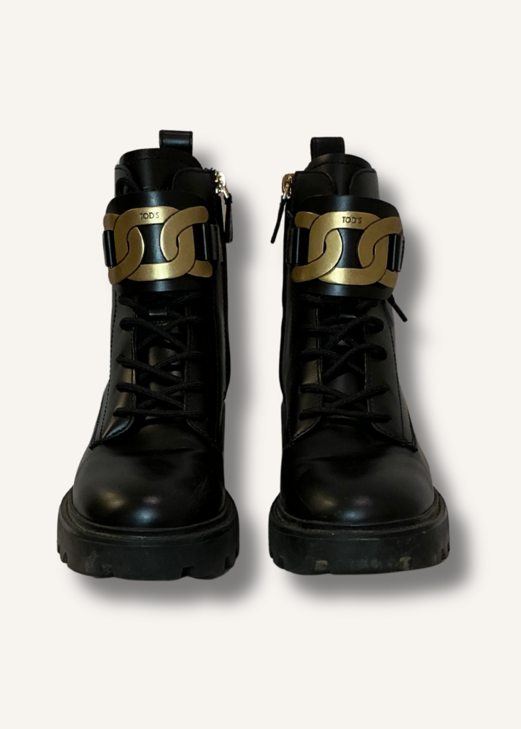 Tods Chain-Detail Lace-Up Boots