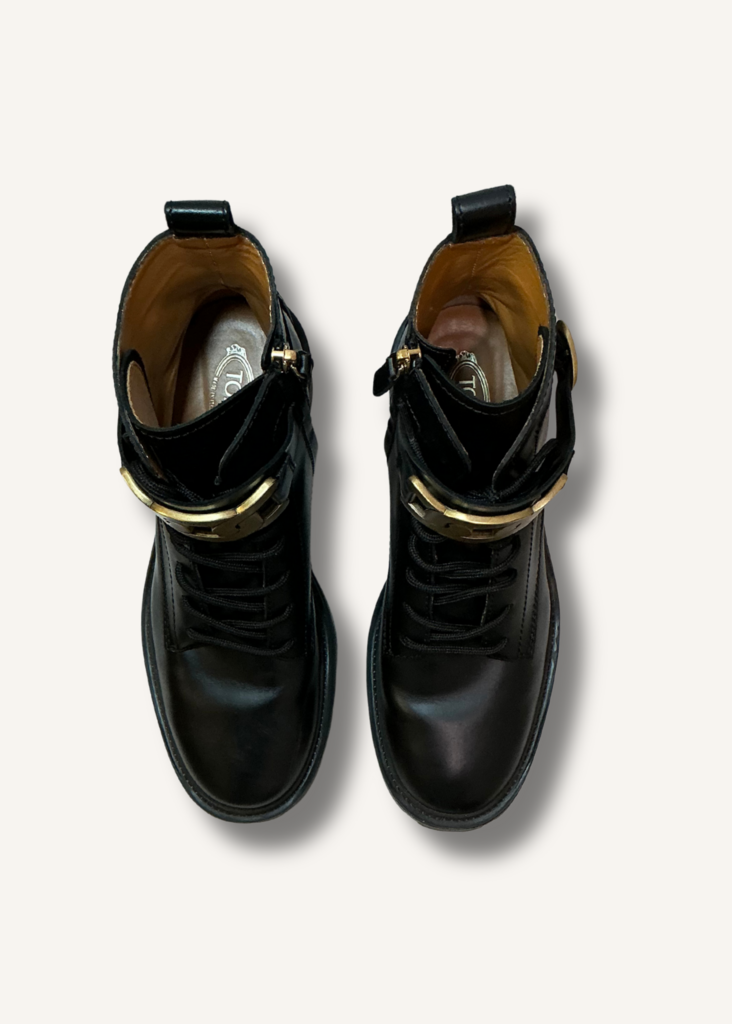 Tods Chain-Detail Lace-Up Boots