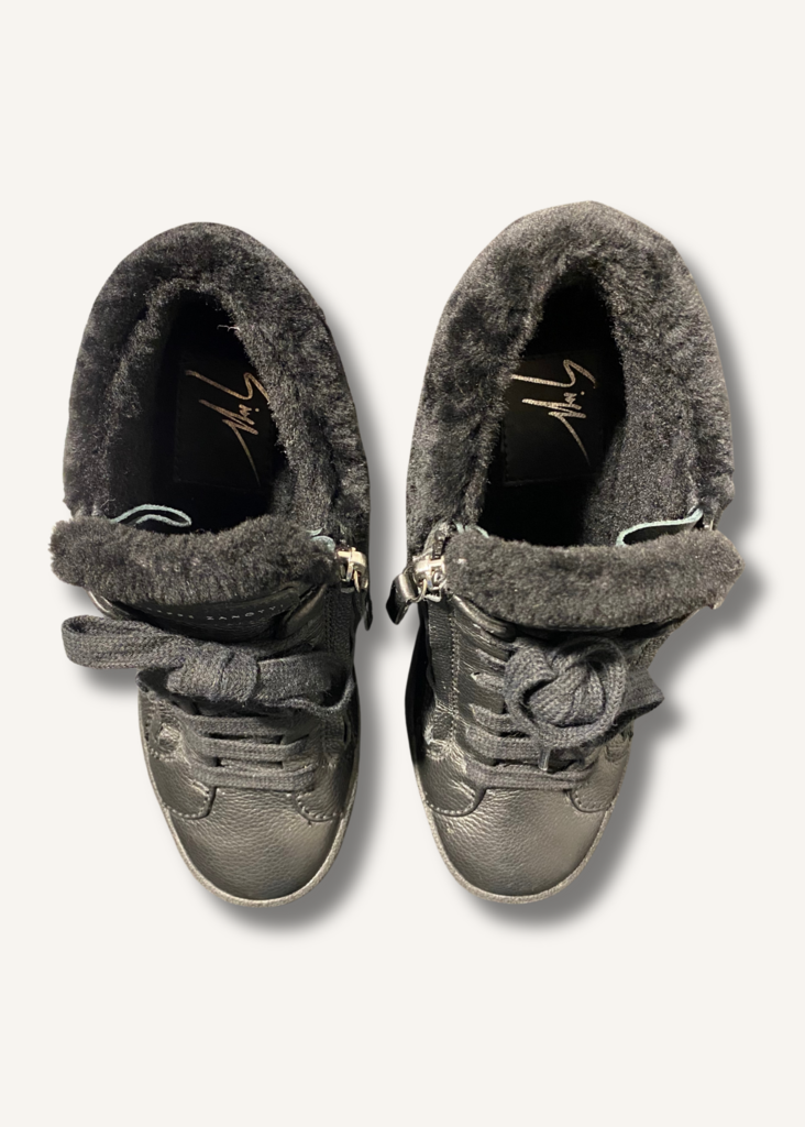 Giuseppe Zanotti Shearling-Lined Wedge Heel Sneakers