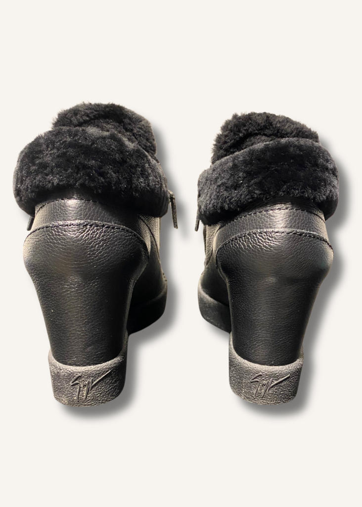 Giuseppe Zanotti Shearling-Lined Wedge Heel Sneakers
