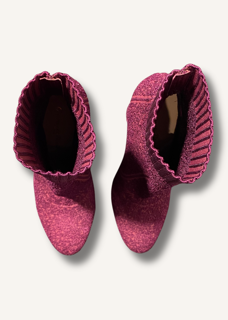 Gianvito Rossi Fiona Boucle Knit Ankle Boots