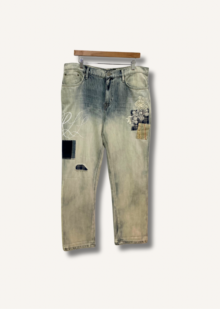 Lauren Ralph Lauren Patchwork Relaxed Tapered Ankle Jean