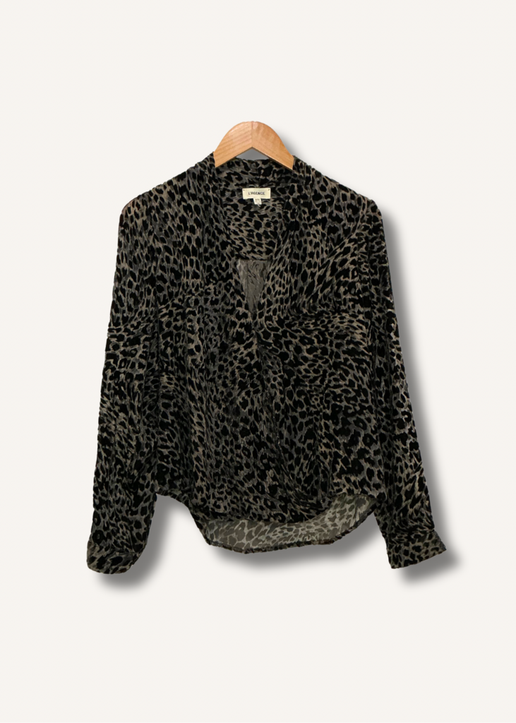Lagence Velvet Leopard Blouse