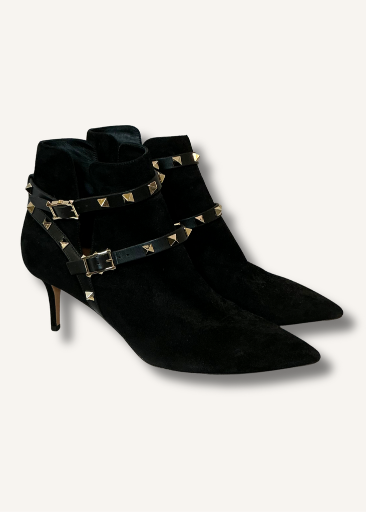Valentino Rockstud Suede Booties