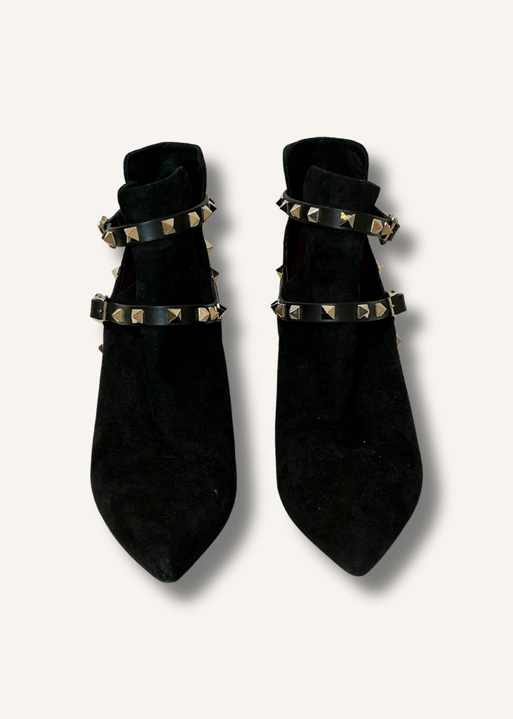 Valentino Rockstud Suede Booties