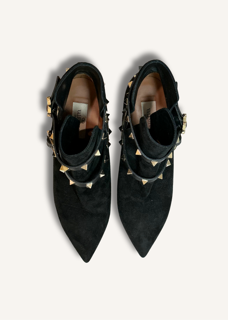 Valentino Rockstud Suede Booties