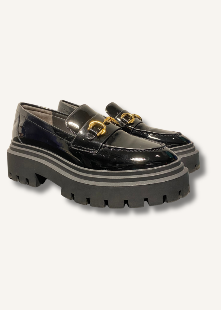 Stuart Weitzman Owen Patent Leather Platform Bit Loafers
