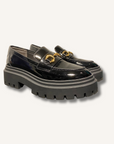 Stuart Weitzman Owen Patent Leather Platform Bit Loafers