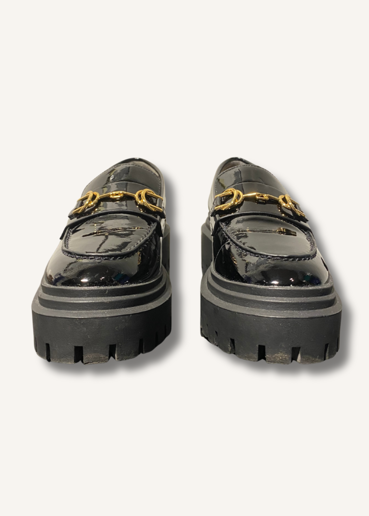 Stuart Weitzman Owen Patent Leather Platform Bit Loafers