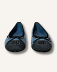 Chanel Denim Printed Quilt Cap Toe Flats