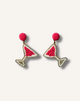Drinks Beaded Martini Statement Earrings
