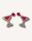 Drinks Beaded Martini Statement Earrings