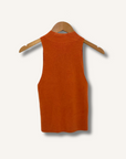 Frame Mock Neck Ribbed Knitted Top