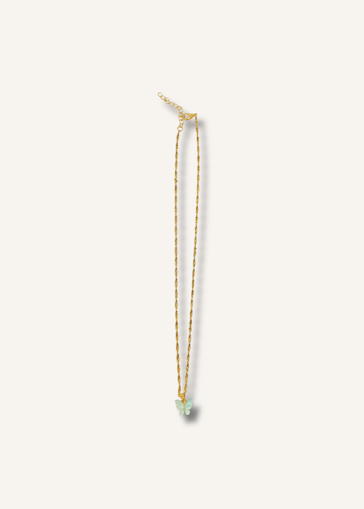 Blue Butterfly Charm Necklace