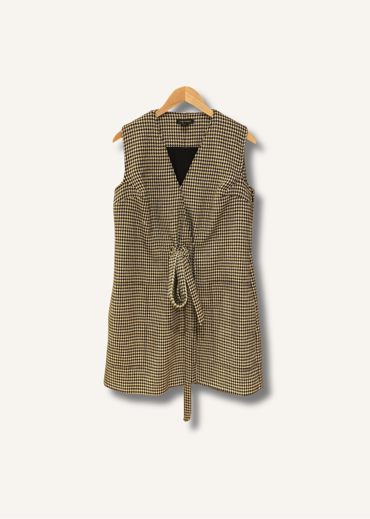 Club Monaco Herringbone Pattern Faux Wrap Dress