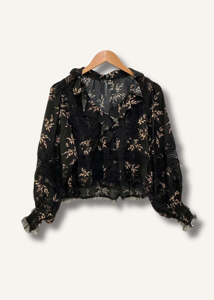 Anthropologie V-Neck Ruffled Blouse