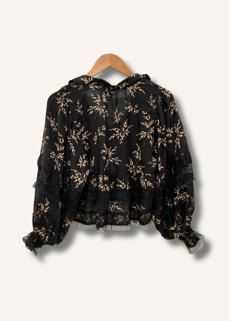 Anthropologie V-Neck Ruffled Blouse